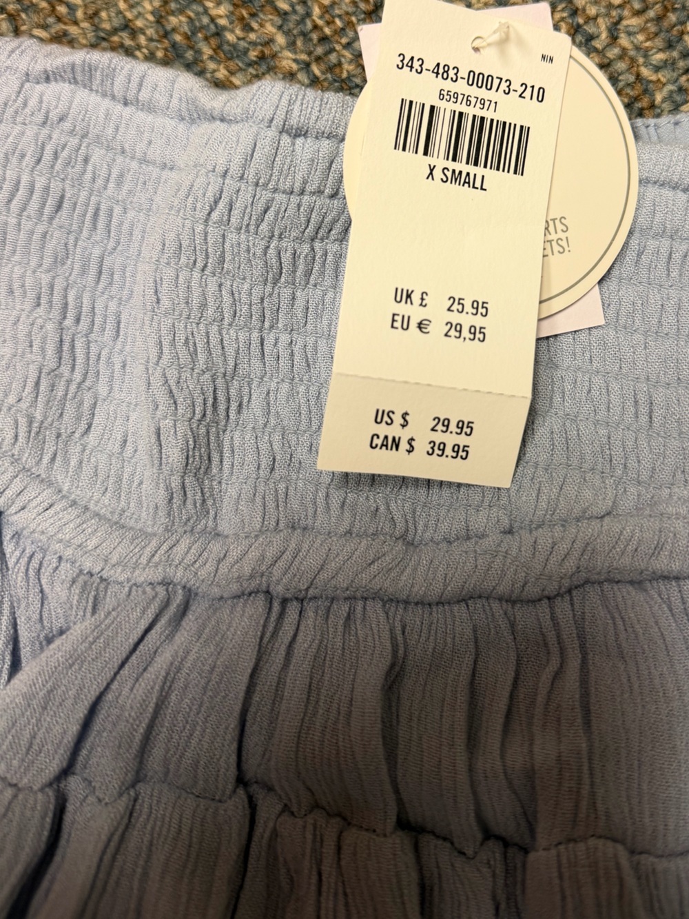 Hollister Blue Ruffle Mini Skirt XS NWT Cottagecore Coquette Tiered with Shorts - Picture 7 of 8